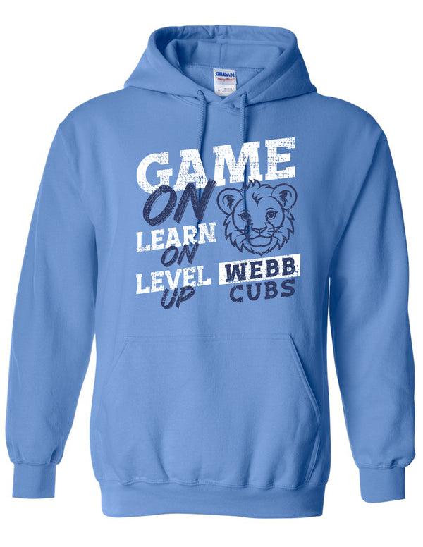 Webb Elementary Gildan Carolina Blue Game On Design Hoodie YOUTH