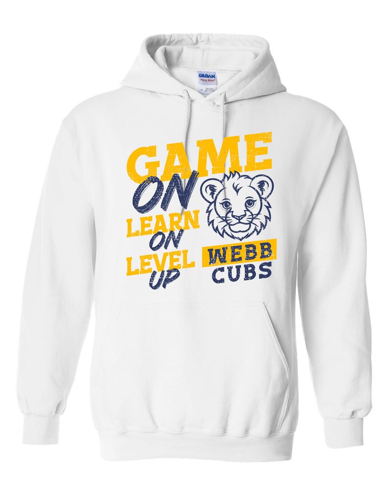 Webb Elementary Gildan White Game On Design Hoodie ADULT