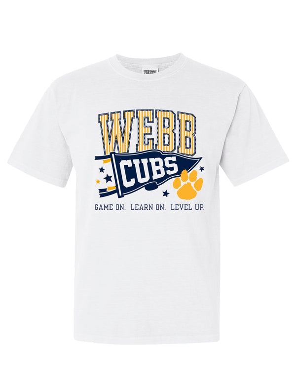 Webb Elementary Comfort Color White Pennant Short Sleeve T-Shirt YOUTH