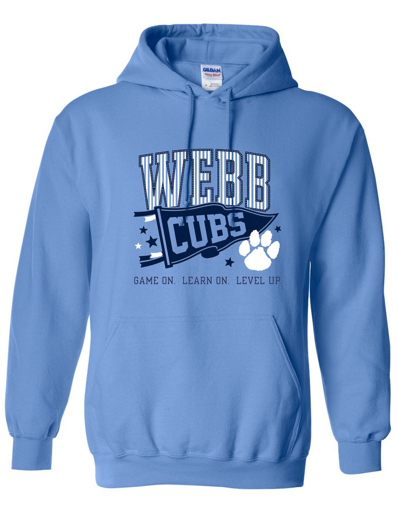 Webb Elementary Gildan Carolina Blue Pennant Hoodie YOUTH