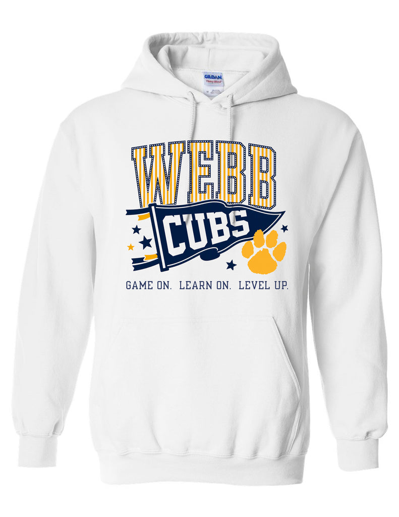 Webb Elementary Gildan White Pennant Hoodie ADULT