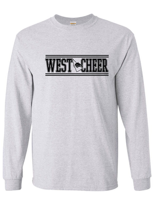 Plano West Cheer Collegiate Ash Gray Longsleeve Tee