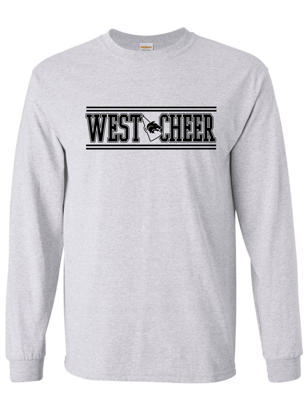 Plano West Cheer Collegiate Ash Gray Longsleeve Tee