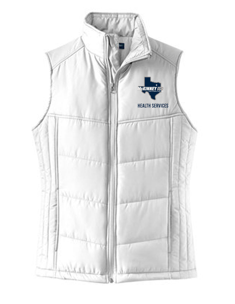 MISD Health Services Women's White Puffer Vest