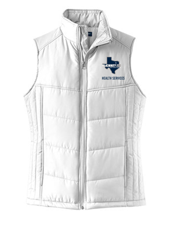 MISD Health Services Women's White Puffer Vest