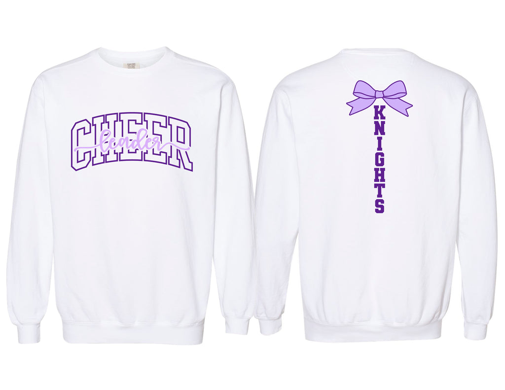 Indy Cheer Comfort Colors White Cheer Crewneck Sweatshirt