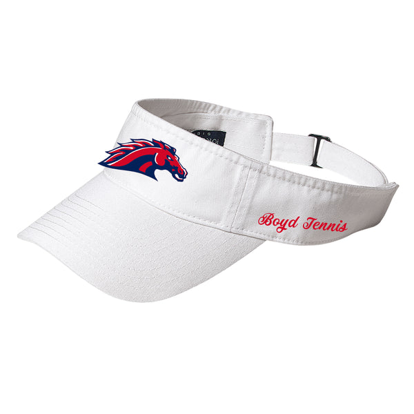 Boyd Tennis Port Authority White Visor With Side Embroidery