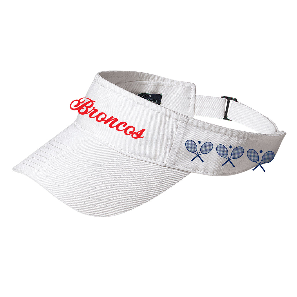 McKinney Boyd Tennis White Embroidered Visor