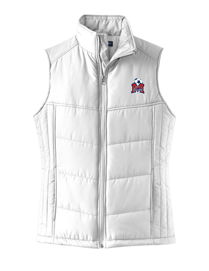 Boyd Girls Soccer White Women's Puffer Vest