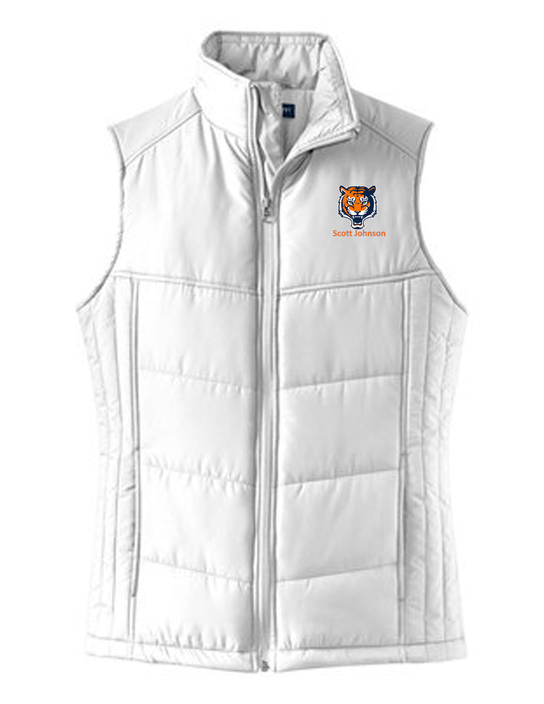 SJMS White Women's Puffer Vest