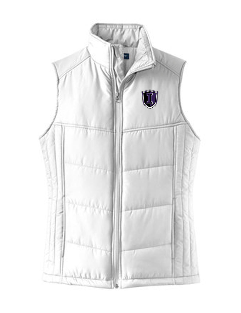 Indy Cheer Ladies Port Authority Puffer Vest White