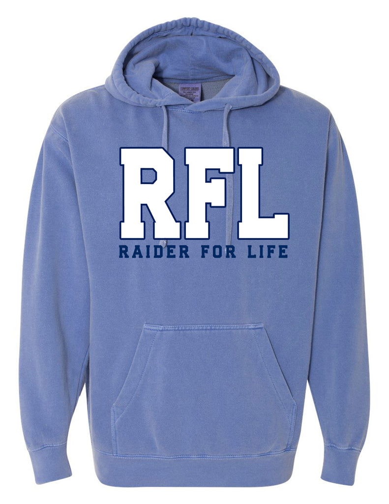 Wylie East Volleyball Comfort Colors Flo Blue RFL Hoodie