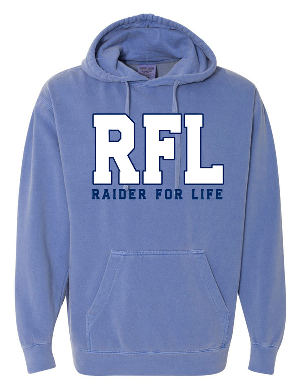Wylie East Volleyball Comfort Colors Flo Blue RFL Hoodie