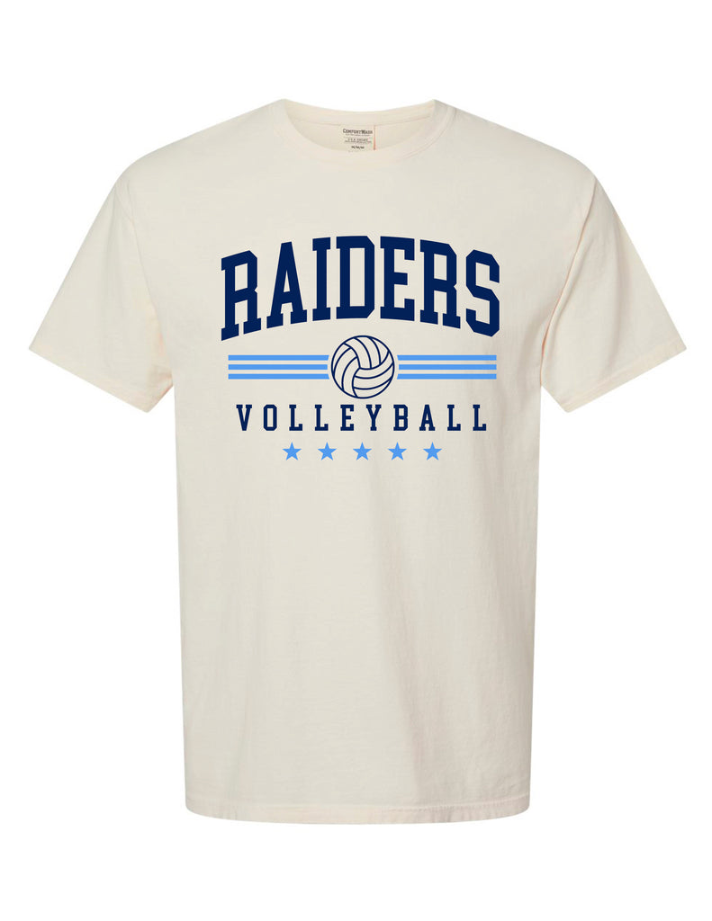 Wylie East Volleyball Comfort Wash Parchment Raiders Short Sleeve T-Shirt