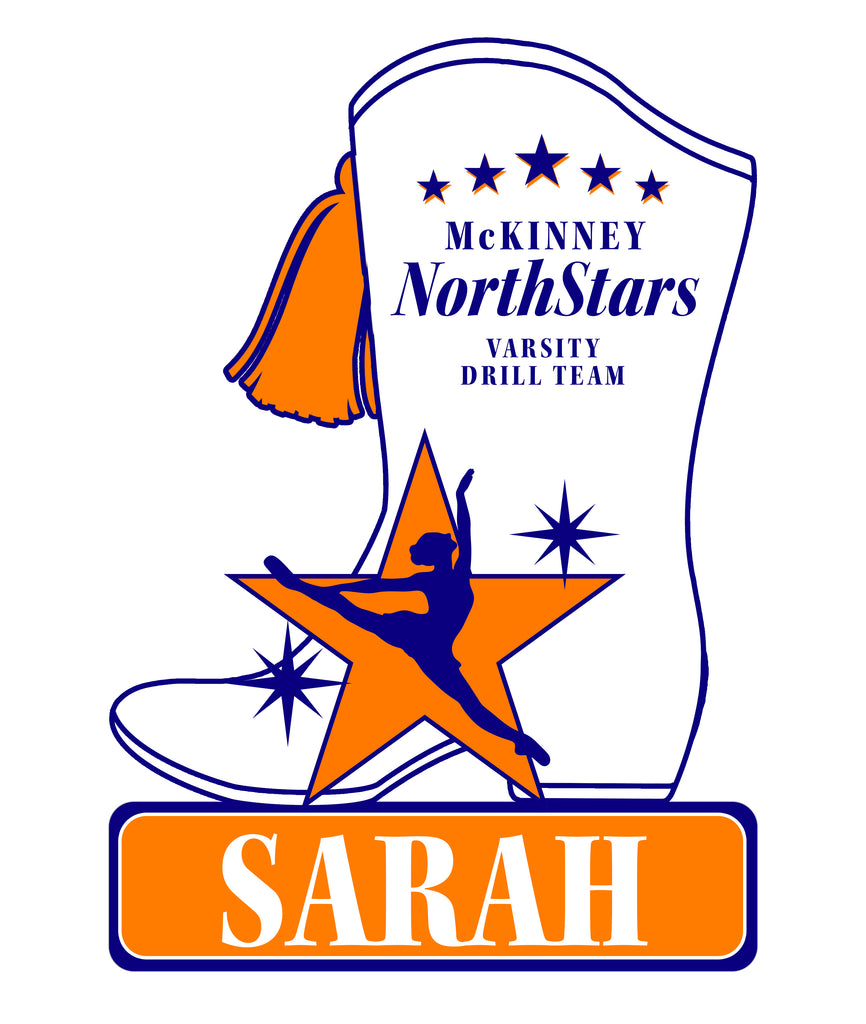 MNHS Drill Team NORTHSTARS VARSITY Metal Cut-Out Yard Sign