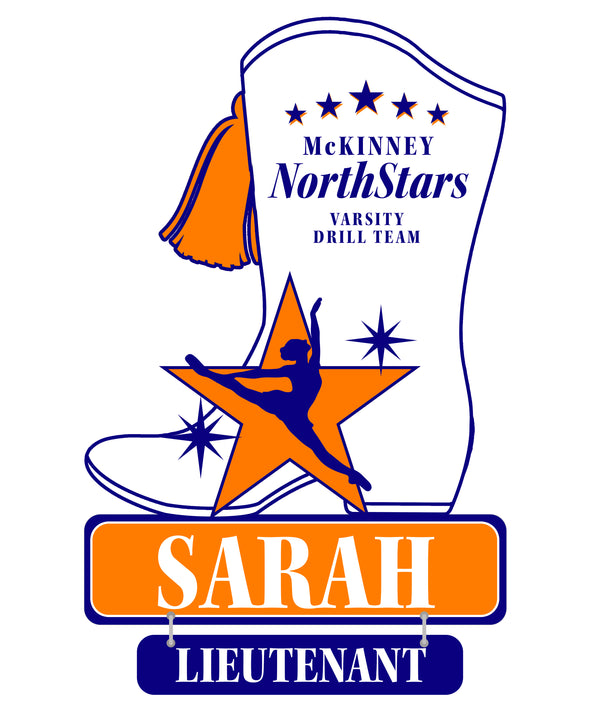 MNHS Drill Team Metal Sign Officer Hanging Name Plate Add-On