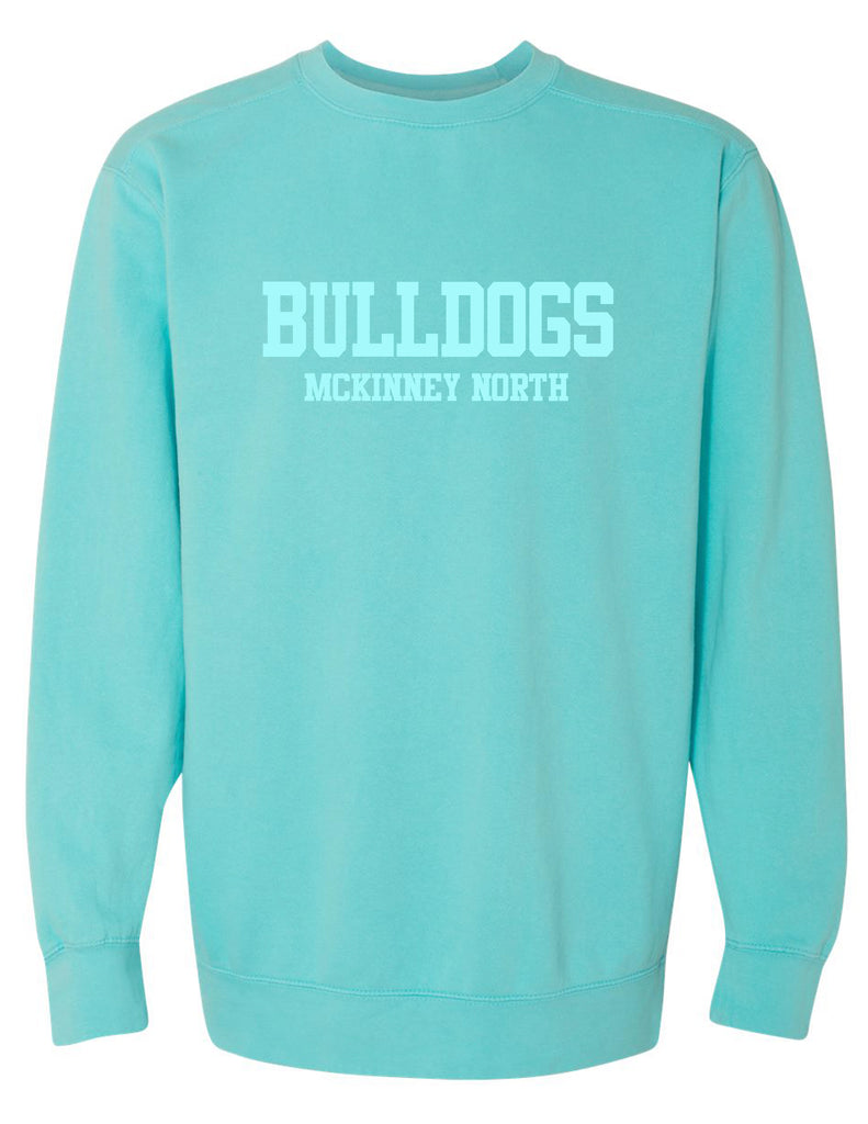 North Cheer Comfort Colors Mint Bulldogs Tone on Tone Crewneck