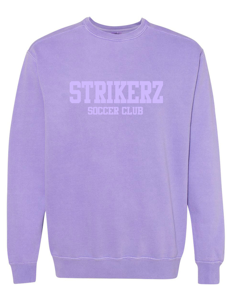 Strikerz Comfort Colors Tone on Tone Embroidered Crewneck in Violet