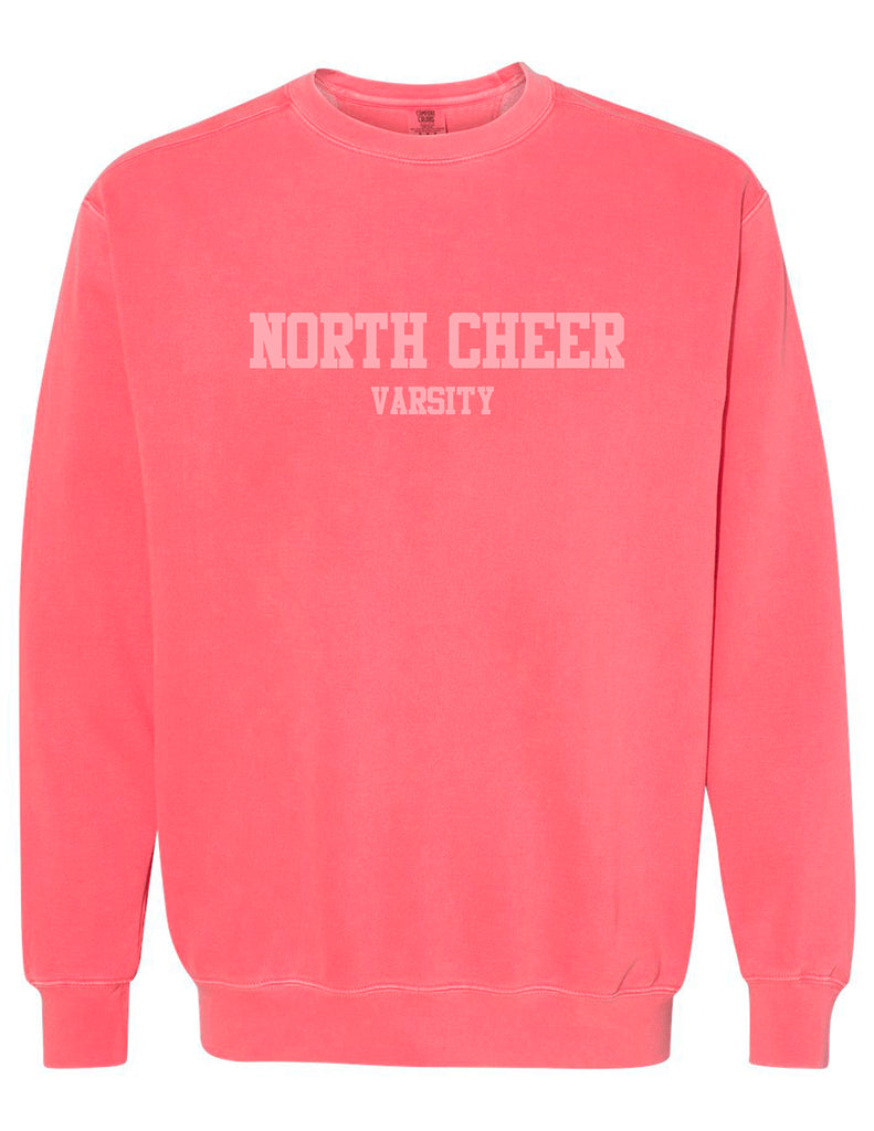 North Cheer Comfort Colors Watermelon Varsity Tone on Tone Crewneck