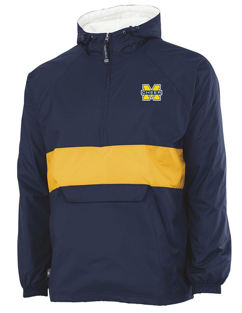 McKinney Cheer Charles River Flannel Lined All-Weather Pullover Navy & Gold | Choice of Logo